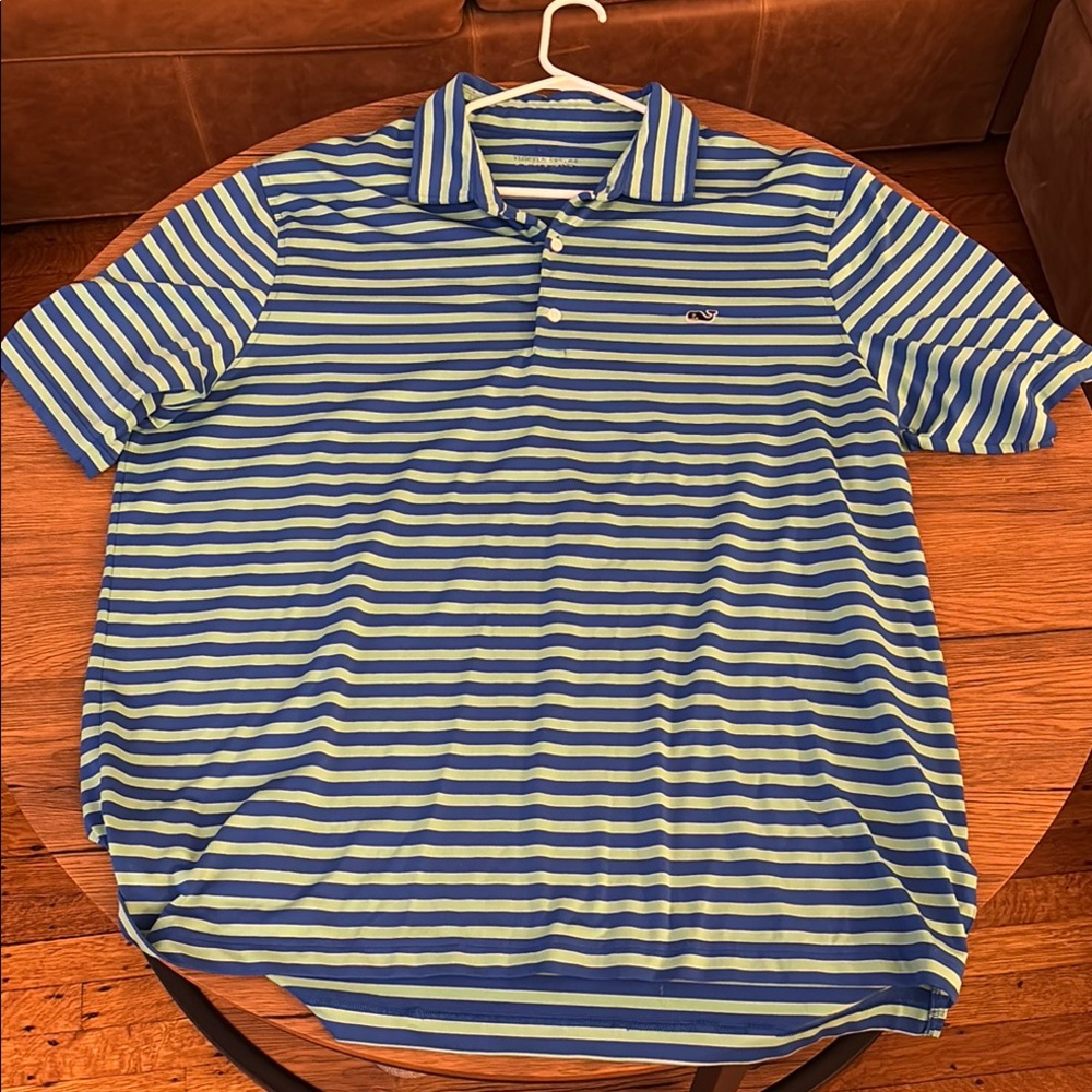 Vineyard Vines Blue and Green Polo Shirt Nautical Style